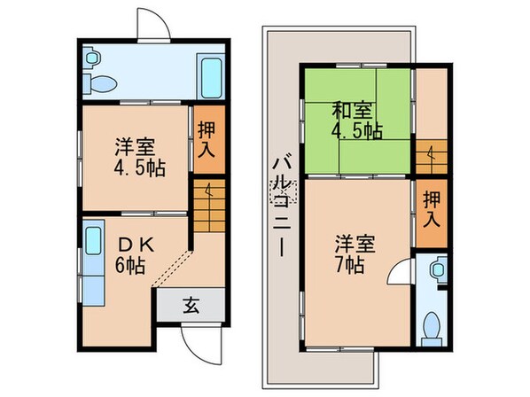 天美西１丁目戸建の物件間取画像